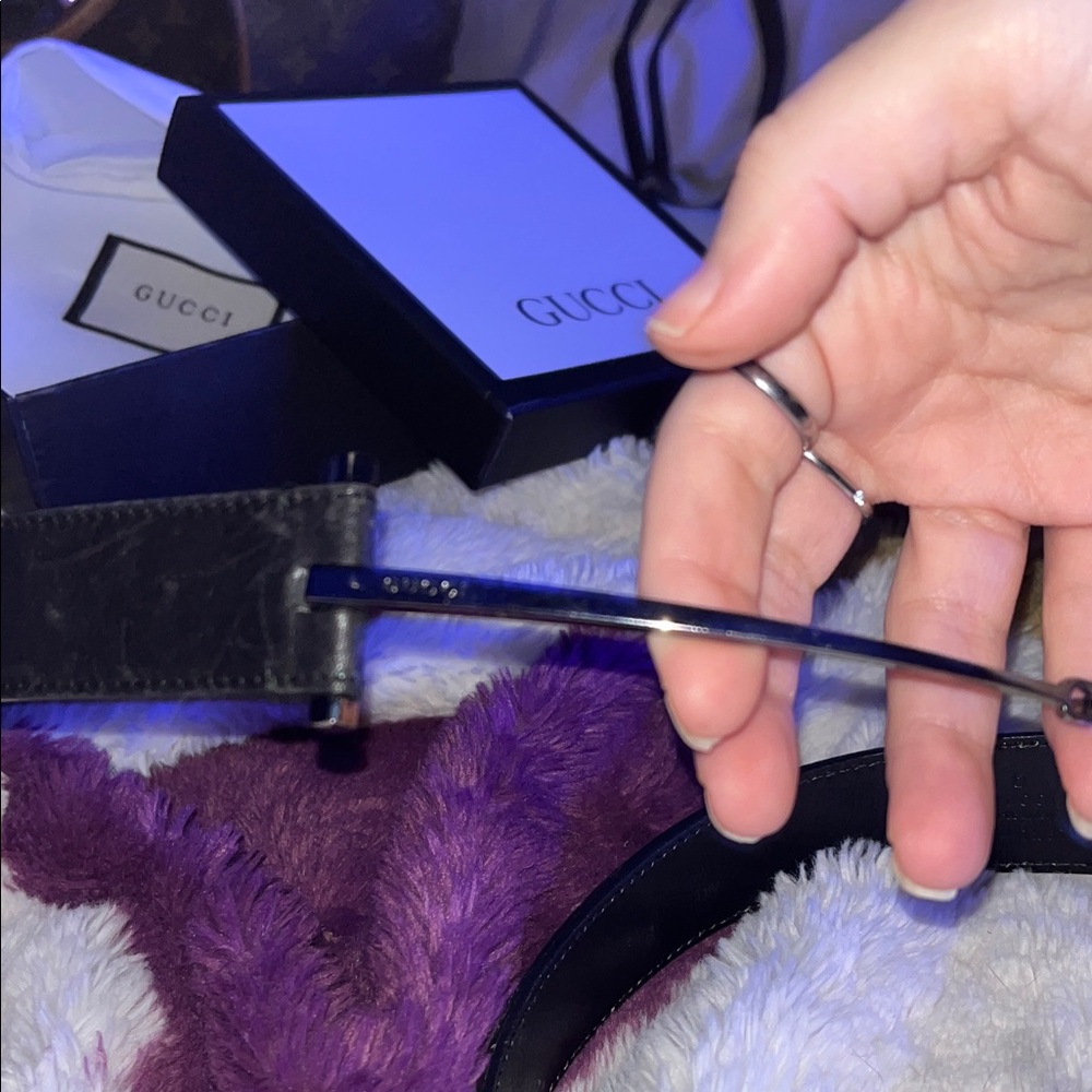 Gucci Dark Leather Belt - Picture 1 of 4
